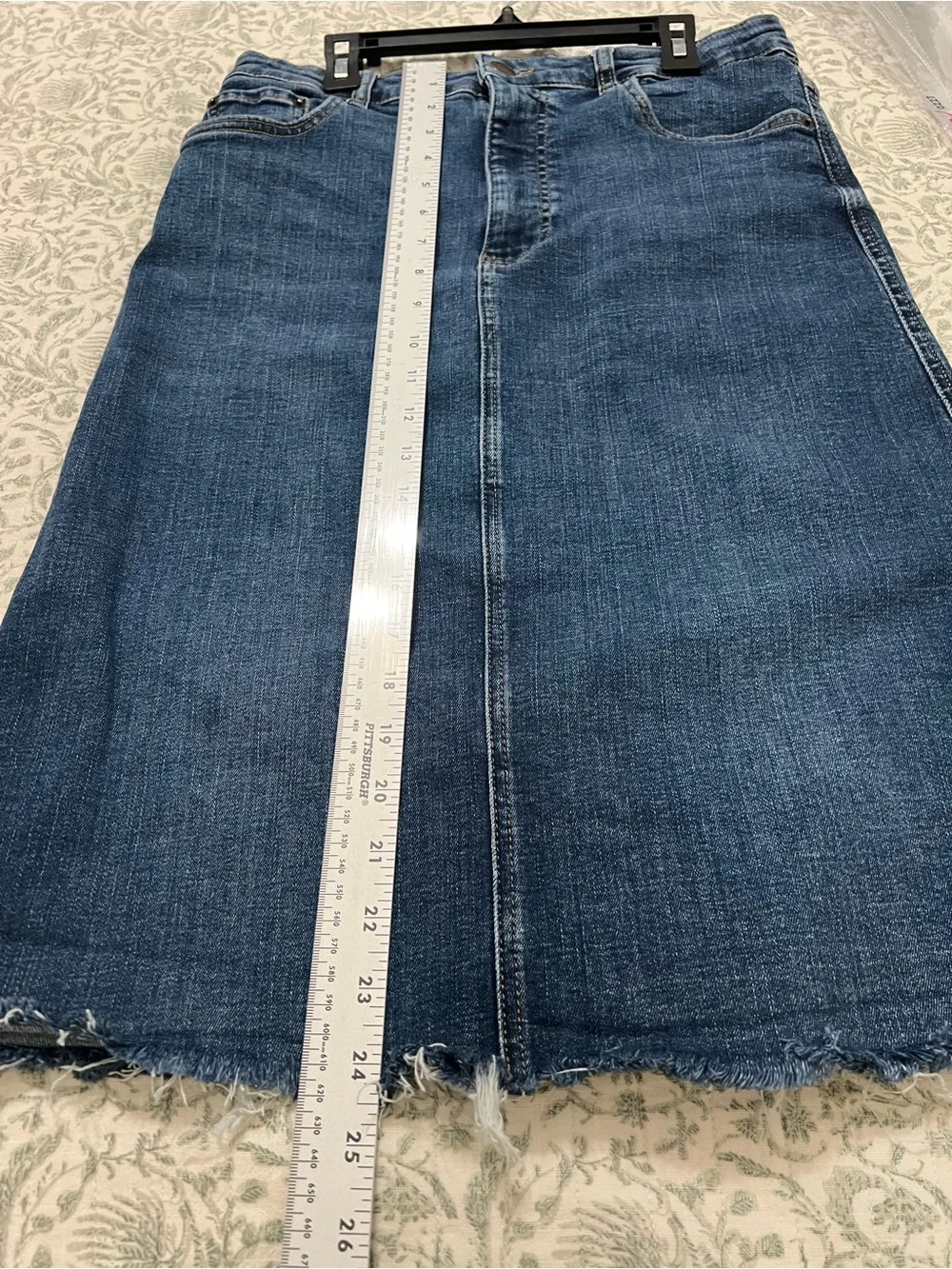 Zara Large Stretch Blue Denim Skirt